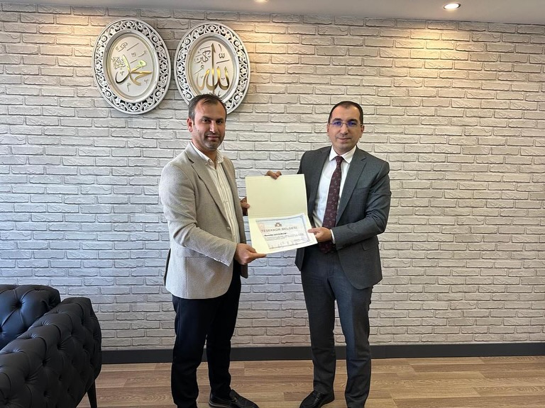 Teşekkür belgesi…